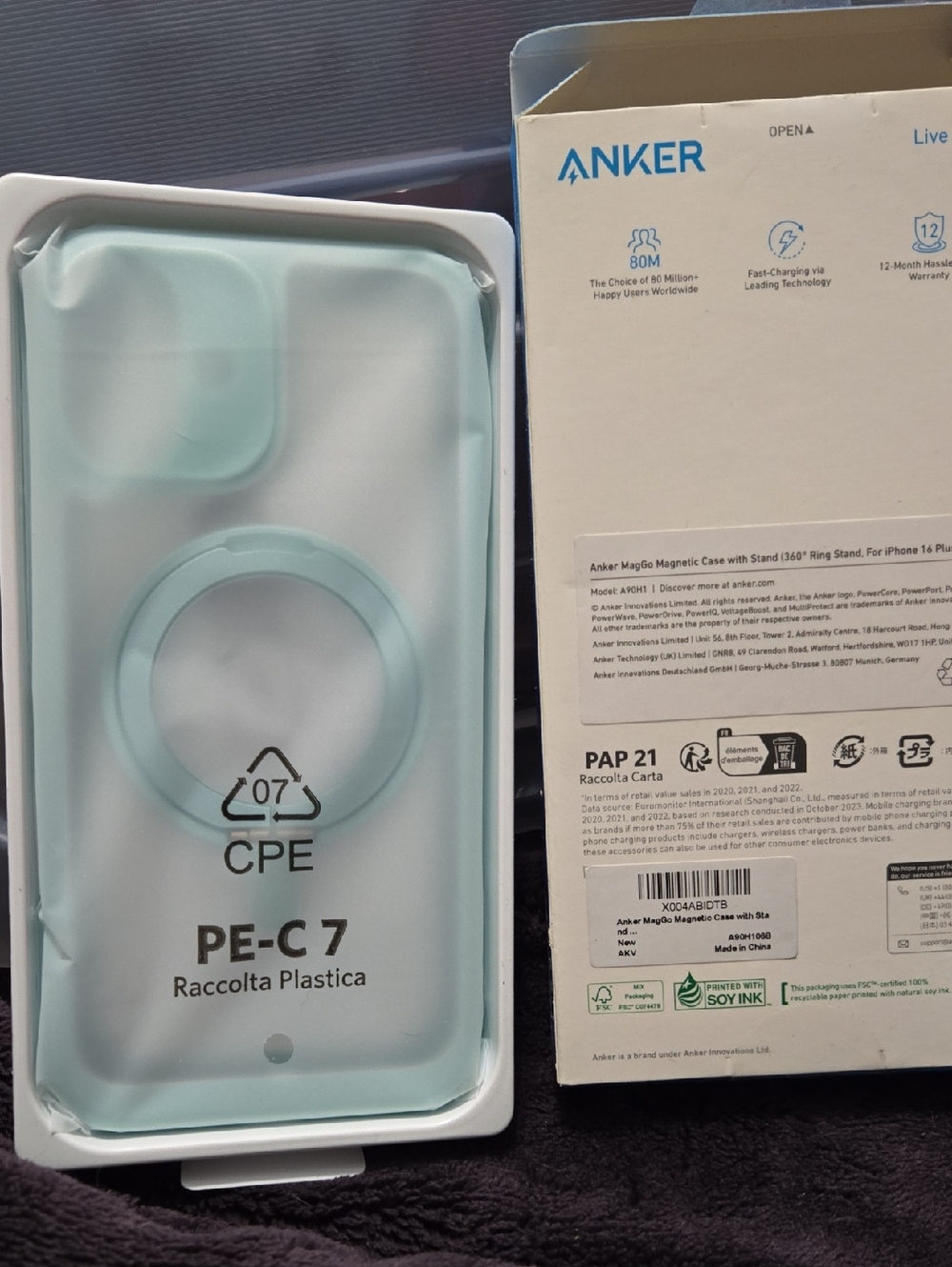 Anker MagGo Magnetic Case with Ring Stand - Mint Green Iphone 16 Plus